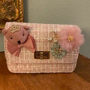 New designer like girls crossbody purse pink